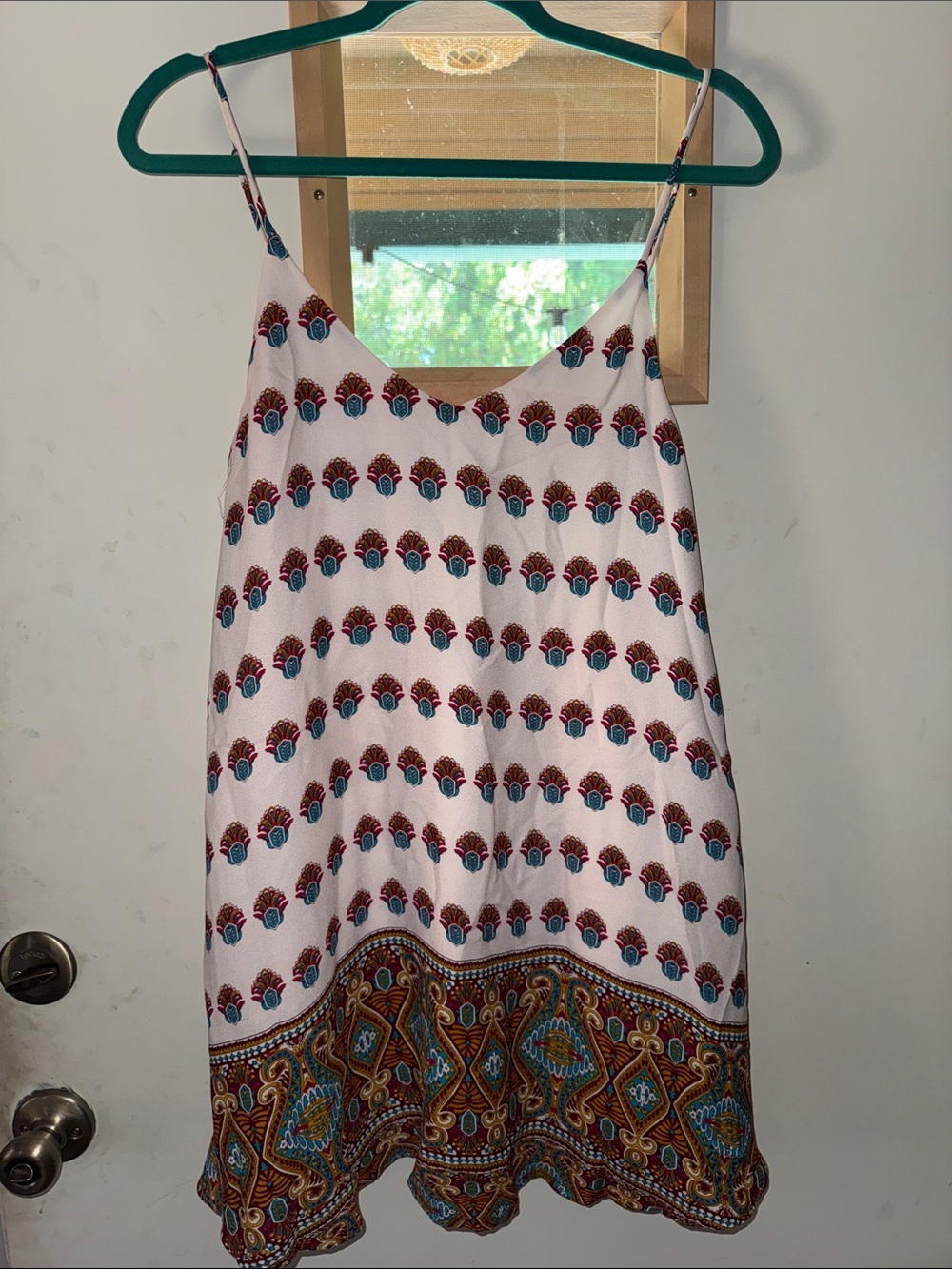Show Me Your MuMu White Mini Dress with Red and Teal Print